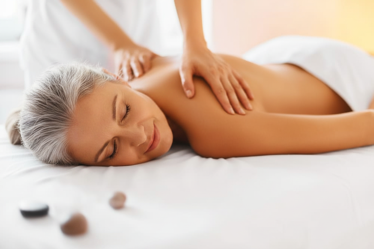 Oudere vrouw klassieke massage